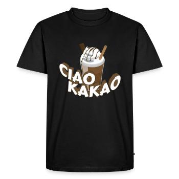 Ciao Cocoa Funny Saying Chocolate - Men's Premium Organic T-Shirt - black - Front - Nico (187cm)