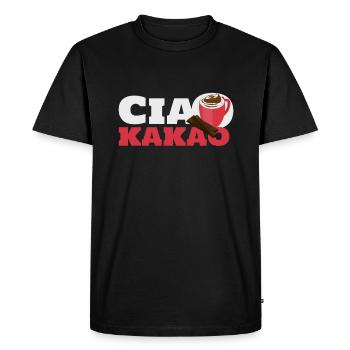 Ciao Cocoa Funny Saying Chocolate - Men's Premium Organic T-Shirt - black - Front - Nico (187cm)