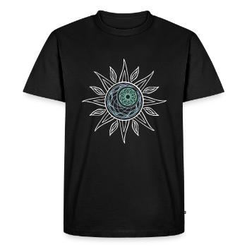 Spirituell Sonne und Mond Universum - Männer Premium Bio T-Shirt - Schwarz - Vorne - Nico (187cm)
