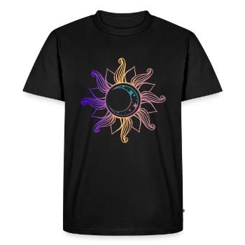 Lune dans l’univers spirituel du soleil - T-shirt Premium bio Homme - noir - Devant - Nico (187cm)
