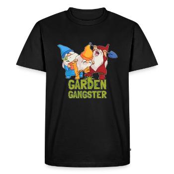 Jardinier Gnome Gnome Garden Gangster - T-shirt Premium bio Homme - noir - Devant - Nico (187cm)