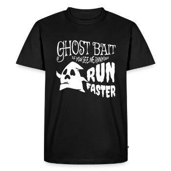 Ghost Bait Run Faster Ghosts Halloween - Men's Premium Organic T-Shirt - black - Front - Nico (187cm)