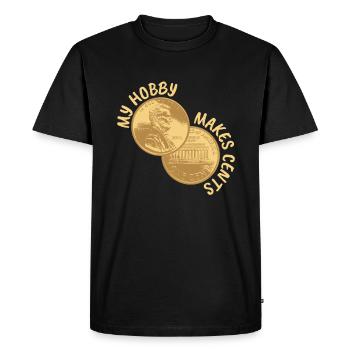 My Hobby Makes Cents Numismatic Coins - Men's Premium Organic T-Shirt - black - Front - Nico (187cm)