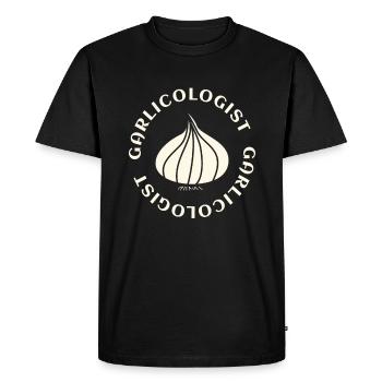 Garlic Garlicologist Vegetables - Men's Premium Organic T-Shirt - black - Front - Nico (187cm)