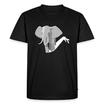 Jeu d’ombres Éléphant d’ombre - T-shirt Premium bio Homme - noir - Devant - Nico (187cm)