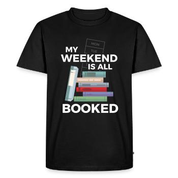 Le week-end est réservé Livres Lecture de livres - T-shirt Premium bio Homme - noir - Devant - Nico (187cm)