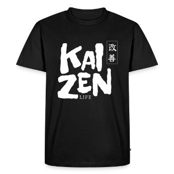 Kaizen Life Japonais Japon Motivation - T-shirt Premium bio Homme - noir - Devant - Nico (187cm)