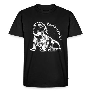 Wire-haired Dachshund Loyal Companion Dogs - Men's Premium Organic T-Shirt - black - Front - Nico (187cm)