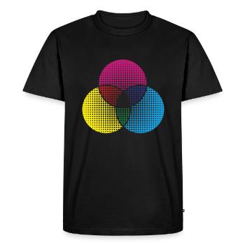 Palette de couleurs Roue chromatique Couleurs de l’artiste - T-shirt Premium bio Homme - noir - Devant - Nico (187cm)
