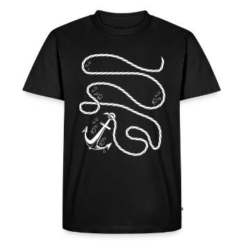 Voile Ancre Voilier Voilier Bateau - T-shirt Premium bio Homme - noir - Devant - Nico (187cm)
