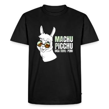 Machu Picchu Lama Inca Trail Peru - Men's Premium Organic T-Shirt - black - Front - Nico (187cm)