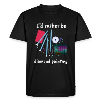 I ́d rather be Diamond Painting - Men's Premium Organic T-Shirt - black - Front - Nico (187cm)