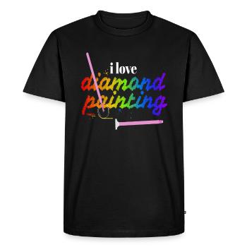 I Love Diamond Painting - Men's Premium Organic T-Shirt - black - Front - Nico (187cm)