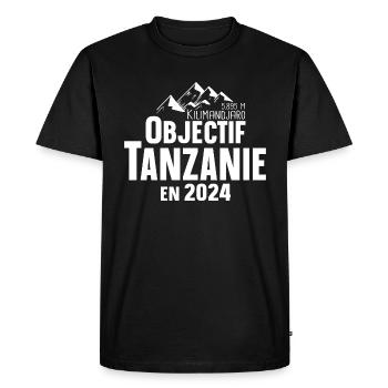 2024 Tanzanie Kilimandjaro Montagne Afrique - T-shirt Premium bio Homme - noir - Devant - Nico (187cm)