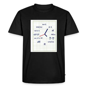 Mathématiques de l’horloge avec des formules créatives - T-shirt Premium bio Homme - noir - Devant - Nico (187cm)