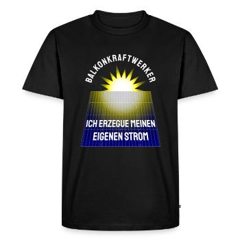 Balcony Power Plant Solar Photovoltaics - Men's Premium Organic T-Shirt - black - Front - Nico (187cm)