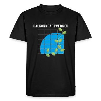 Balcony Power Plant Solar Photovoltaics - Men's Premium Organic T-Shirt - black - Front - Nico (187cm)