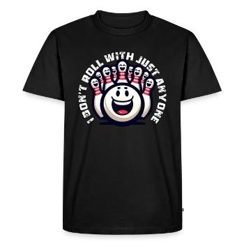 JE NE ROULE PAS AVEC N’IMPORTE QUI - T-shirt Premium bio Homme - noir - Devant - Nico (187cm)