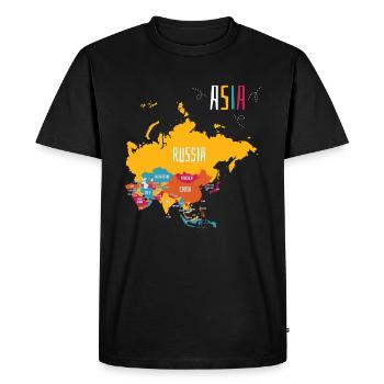 Carte colorée de l’Asie - T-shirt Premium bio Homme - noir - Devant - Nico (187cm)