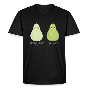 Funny Pears Disappear Appear - Men's Premium Organic T-Shirt - black - Front - Nico (187cm)