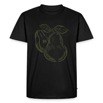 Poires astucieuses avec des feuilles - T-shirt Premium bio Homme - noir - Devant - Nico (187cm)