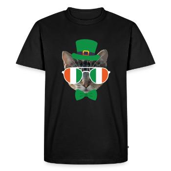 Chat Chaton de la Saint-Patrick - T-shirt Premium bio Homme - noir - Devant - Nico (187cm)