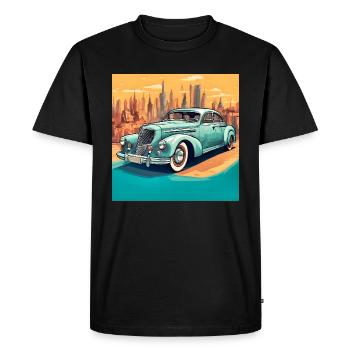 Vintage shabby chic convertible car - Men's Premium Organic T-Shirt - black - Front - Nico (187cm)