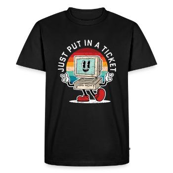 Just Put In A Ticket Retro - Men's Premium Organic T-Shirt - black - Front - Nico (187cm)