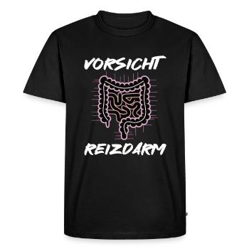 Beware irritable bowel humor digestion - Men's Premium Organic T-Shirt - black - Front - Nico (187cm)