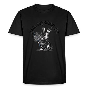 La rage me consume lapin - T-shirt Premium bio Homme - noir - Devant - Nico (187cm)
