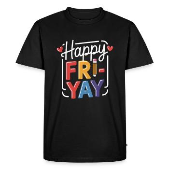 Sentiment de week-end heureux vendredi - T-shirt Premium bio Homme - noir - Devant - Nico (187cm)