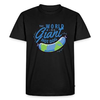 Le monde est un hot-dog géant - T-shirt Premium bio Homme - noir - Devant - Nico (187cm)