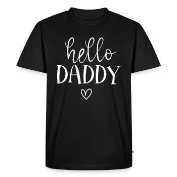 Bonjour papa Salutation réconfortante pour les nouveaux pères - T-shirt Premium bio Homme - noir - Devant - Nico (187cm)