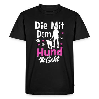 Le chien va - T-shirt Premium bio Homme - noir - Devant - Nico (187cm)