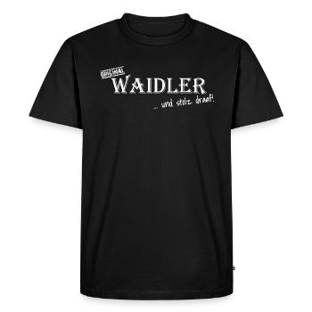 Original Waidler ...und stolz draaf! - Männer Premium Bio T-Shirt - Schwarz - Vorne - Nico (187cm)