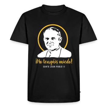 Do not be afraid - Pope John Paul II JP2 - Men's Premium Organic T-Shirt - black - Front - Nico (187cm)