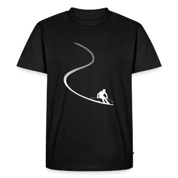Skieur - Poudreuse - Sport - Ski - Piste - T-shirt Premium bio Homme - noir - Devant - Nico (187cm)