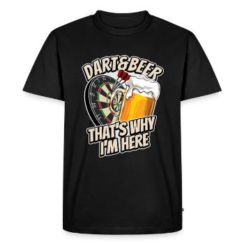 Darts & Beer - that's why I'm here - Dartfan - Men's Premium Organic T-Shirt - black - Front - Nico (187cm)