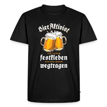 Bieraktivist - Bier - Festzelt - wegtragen - Männer Premium Bio T-Shirt - Schwarz - Vorne - Nico (187cm)