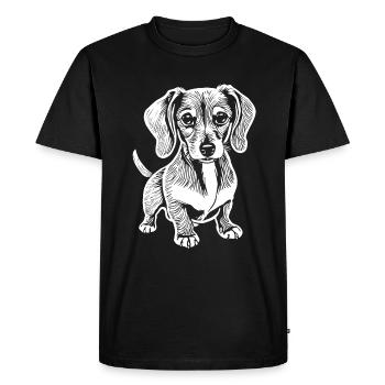 Teckel, mon fidèle compagnon - chiot - T-shirt Premium bio Homme - noir - Devant - Nico (187cm)