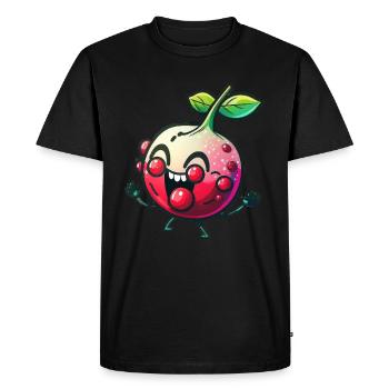 Witziger Granatapfel - Männer Premium Bio T-Shirt - Schwarz - Vorne - Nico (187cm)