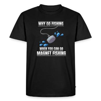 Pourquoi aller pêcher quand on peut aller à la - T-shirt Premium bio Homme - noir - Devant - Nico (187cm)