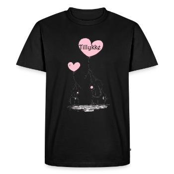 Éléphants avec des félicitations de ballon - T-shirt Premium bio Homme - noir - Devant - Nico (187cm)