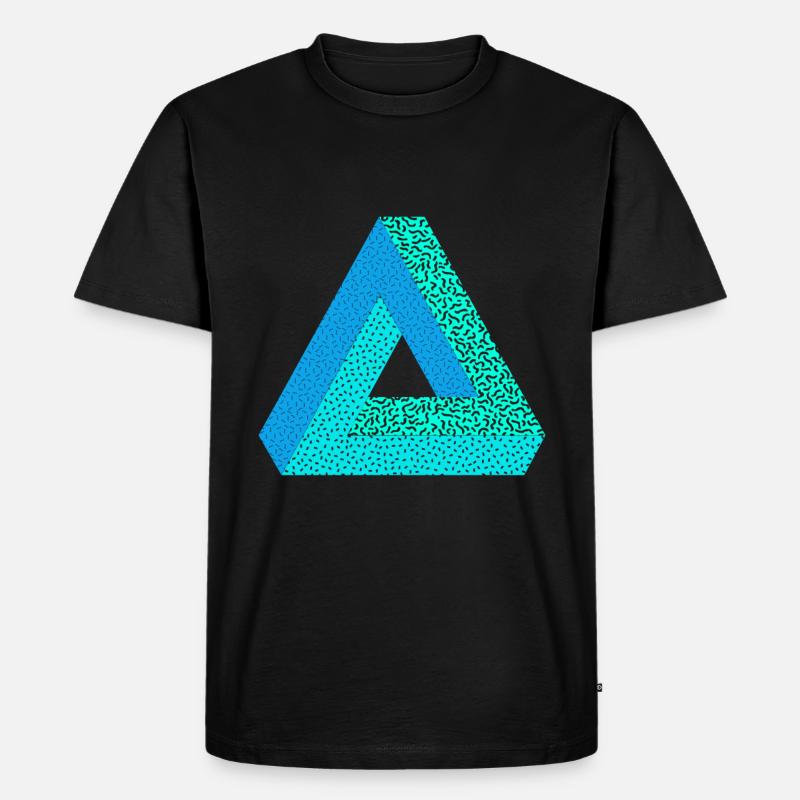 Memphis design Geometrie Geschenkidee nerd Dreieck - Männer Premium Bio T-Shirt - Schwarz