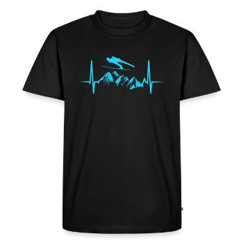 Saut à ski saut à ski EKG montagnes sports d'hiver - T-shirt Premium bio Homme - noir - Devant - Nico (187cm)
