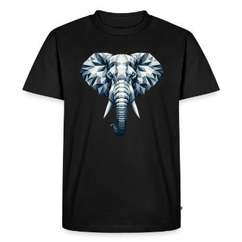 Éléphant géométrique abstrait - Design de couleur - T-shirt Premium bio Homme - noir - Devant - Nico (187cm)