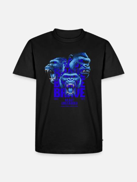 Brave Beast Unleashed - Männer Premium Bio T-Shirt - Schwarz