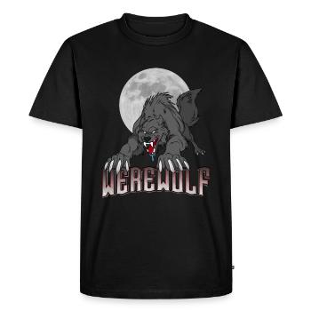 Werewolf Monster Halloween Full Moon Gift Idea - Men's Premium Organic T-Shirt - black - Front - Nico (187cm)