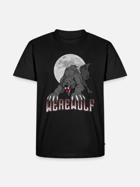 Werewolf Monster Halloween Full Moon Gift Idea - Men's Premium Organic T-Shirt - black