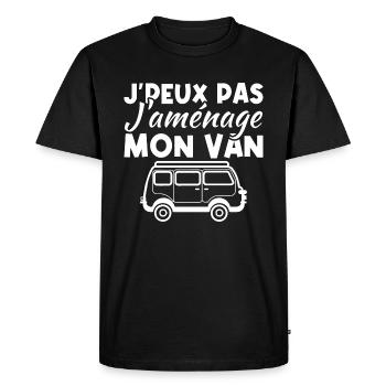 J'peux pas j'aménage mon van - T-shirt Premium bio Homme - noir - Devant - Nico (187cm)